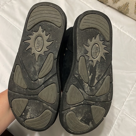 Ugg Avondale Black Suede Boots Diamond Gold and Silver Metal Studs inside zip - Picture 7 of 16